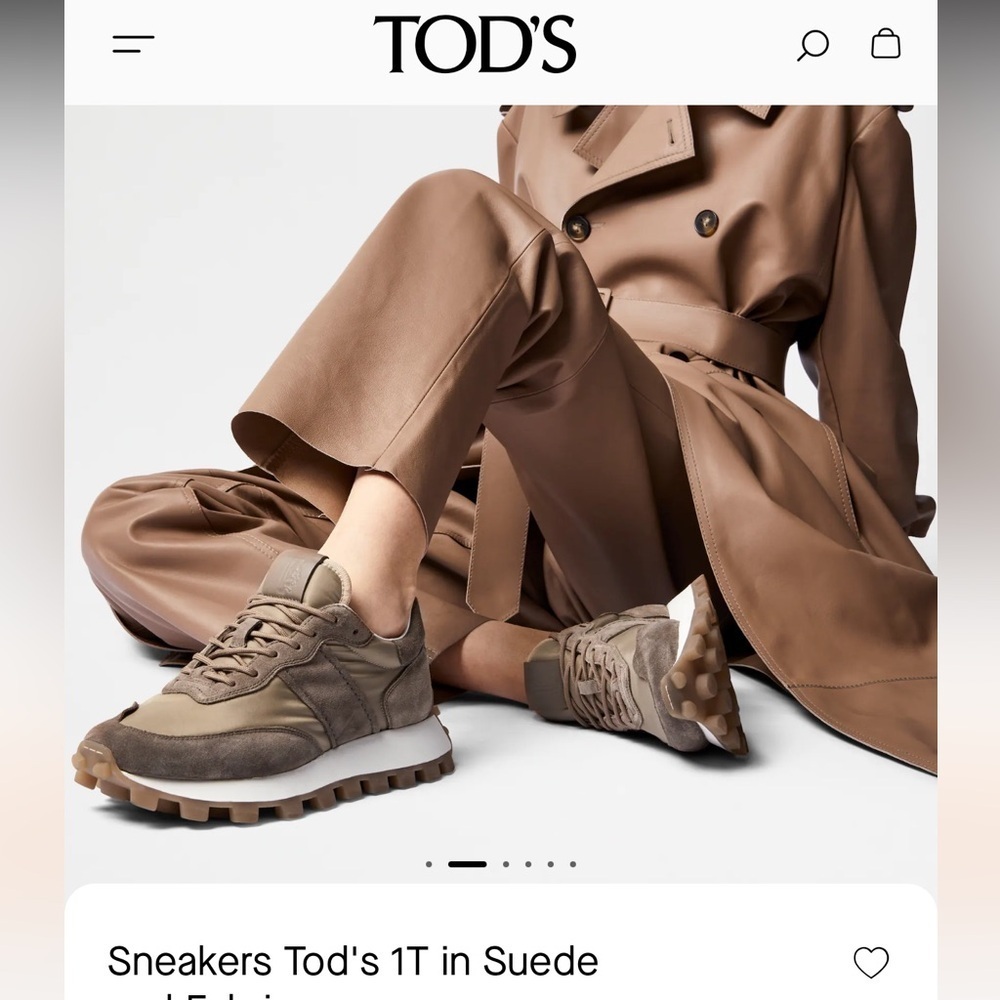 TOD'S 1T SNEAKERS IN SUEDE AND FABRIC - BROWN/BEIGE - size 8.5 - Picture 11 of 12